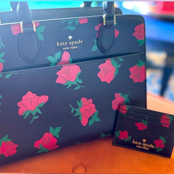 Kate Spade Rose Toss Printed Medium Satchel🌹 - Picture 2 of 6